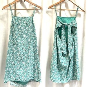 American Eagle Cami Floral Back Tie Cami Dress Green SZ medium